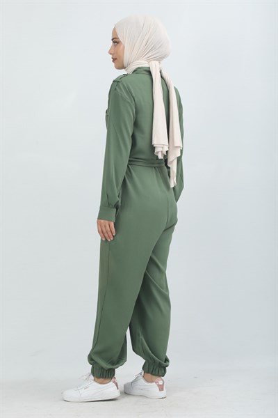 Belted Sports Overalls Green