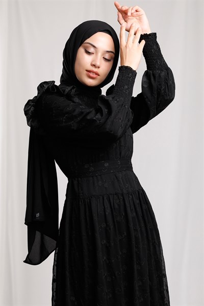 Vintage Elbise Siyah